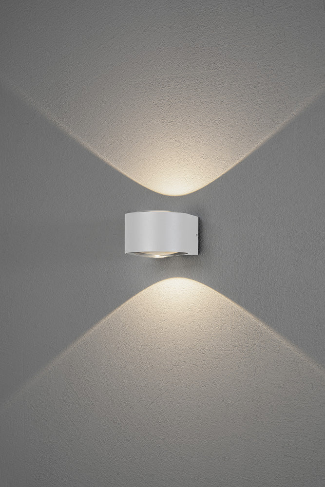 Konstsmide Gela LED Kristall-Linsen-Wandleuchte ab/auf weiss 2x6W