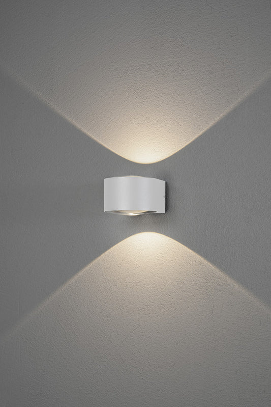 Konstsmide Gela LED Kristall-Linsen-Wandleuchte ab/auf weiss 2x6W