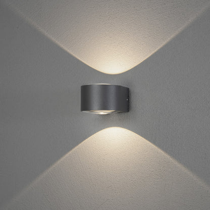 Konstsmide Gela LED Kristall-Linsen-Wandleuchte ab/auf anthrazit 2x6W