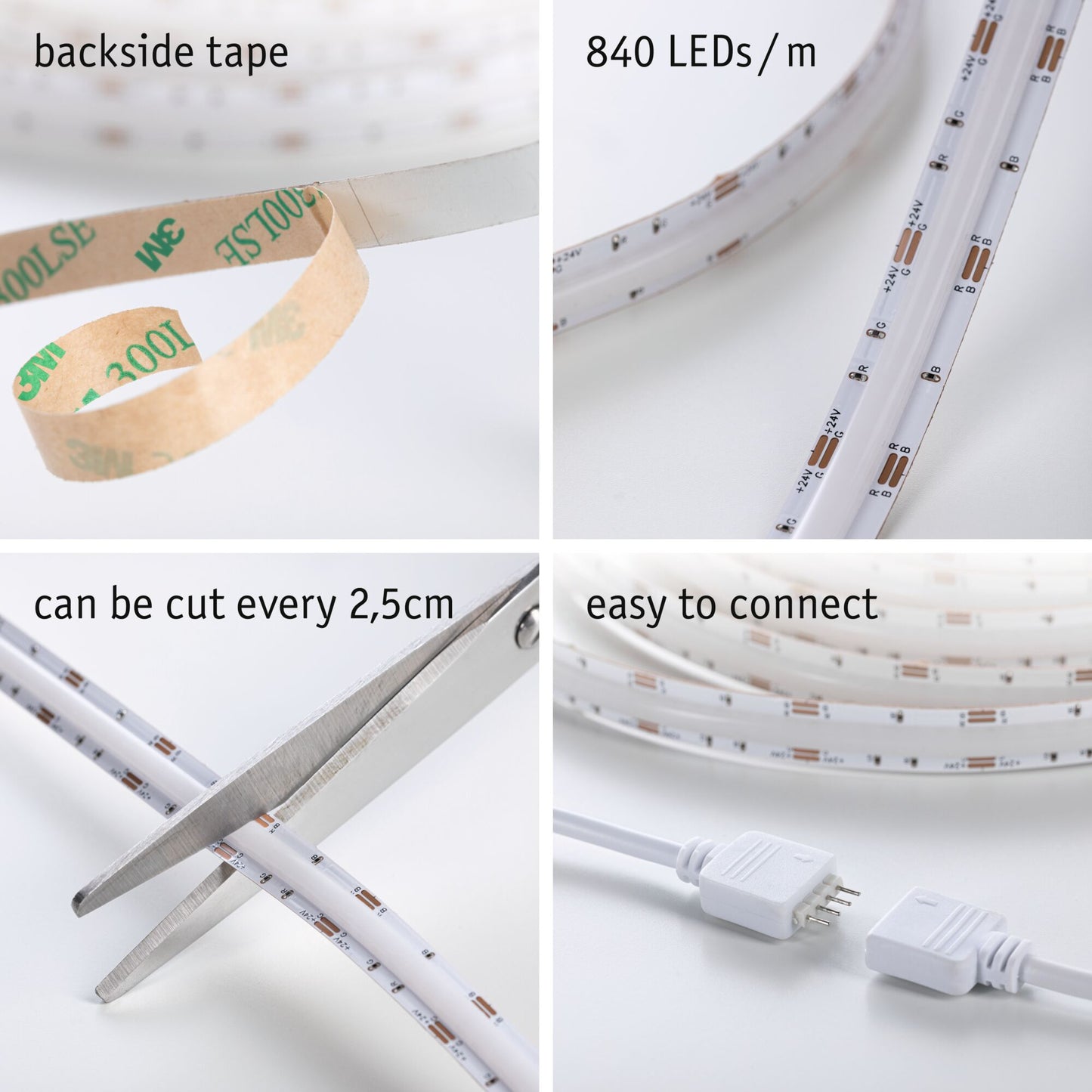 Paulmann SimpLED LED Strip COB Basisset 1,5m   12W 495lm 840LEDs/m RGB 24VA