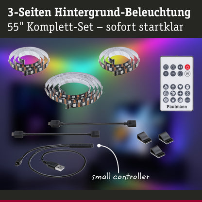 Paulmann USB LED Strip TV-Beleuchtung 55 Zoll 2m   3,5W  60LEDs/m RGB+