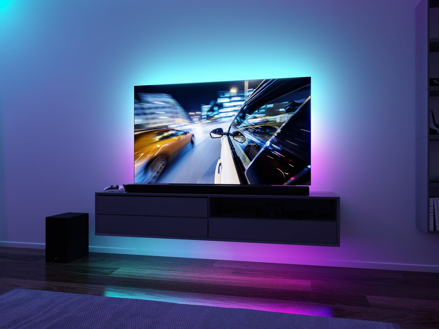 Paulmann USB LED Strip TV-Beleuchtung 65 Zoll 2,4m   4W  60LEDs/m RGB+