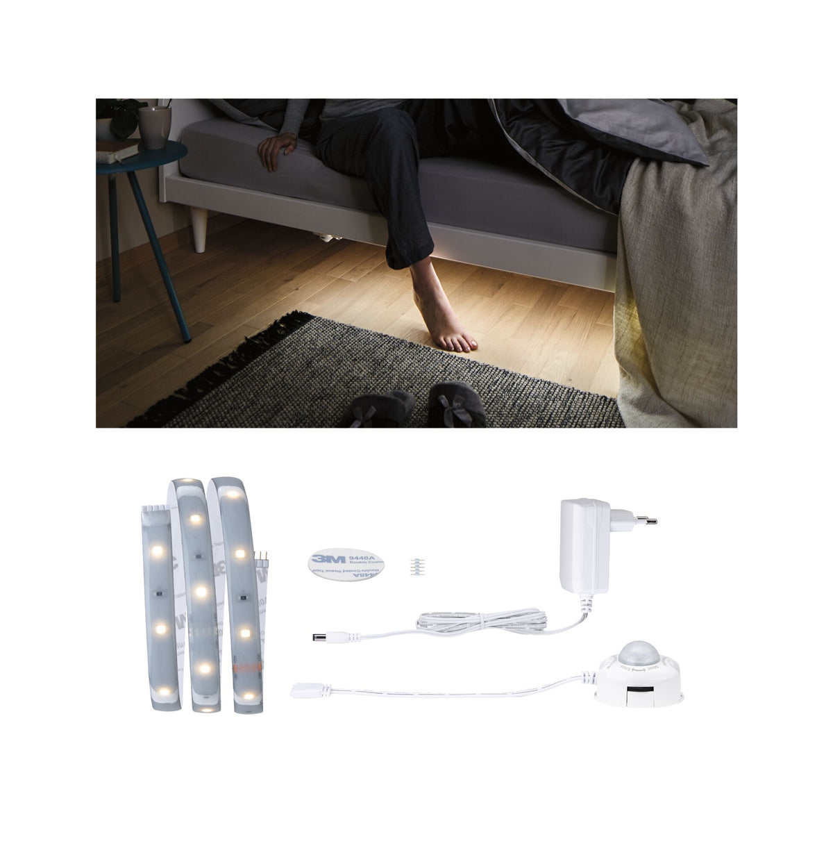 Paulmann MaxLED 250 Night Comfort Set für Einzelbett  1m 2700K 4W  12VA Weiß