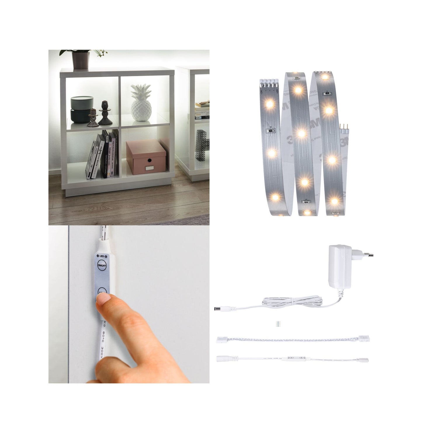 Paulmann MaxLED 250 LED Strip Regal Comfort Basisset 1m   4W 300lm/m 30LEDs/m 2700K 12VA