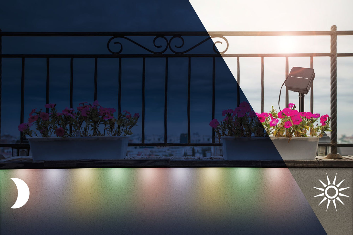 Paulmann Solar LED Stripe mit Dämmerungssensor IP44 3m RGB 0,3W   Schwarz