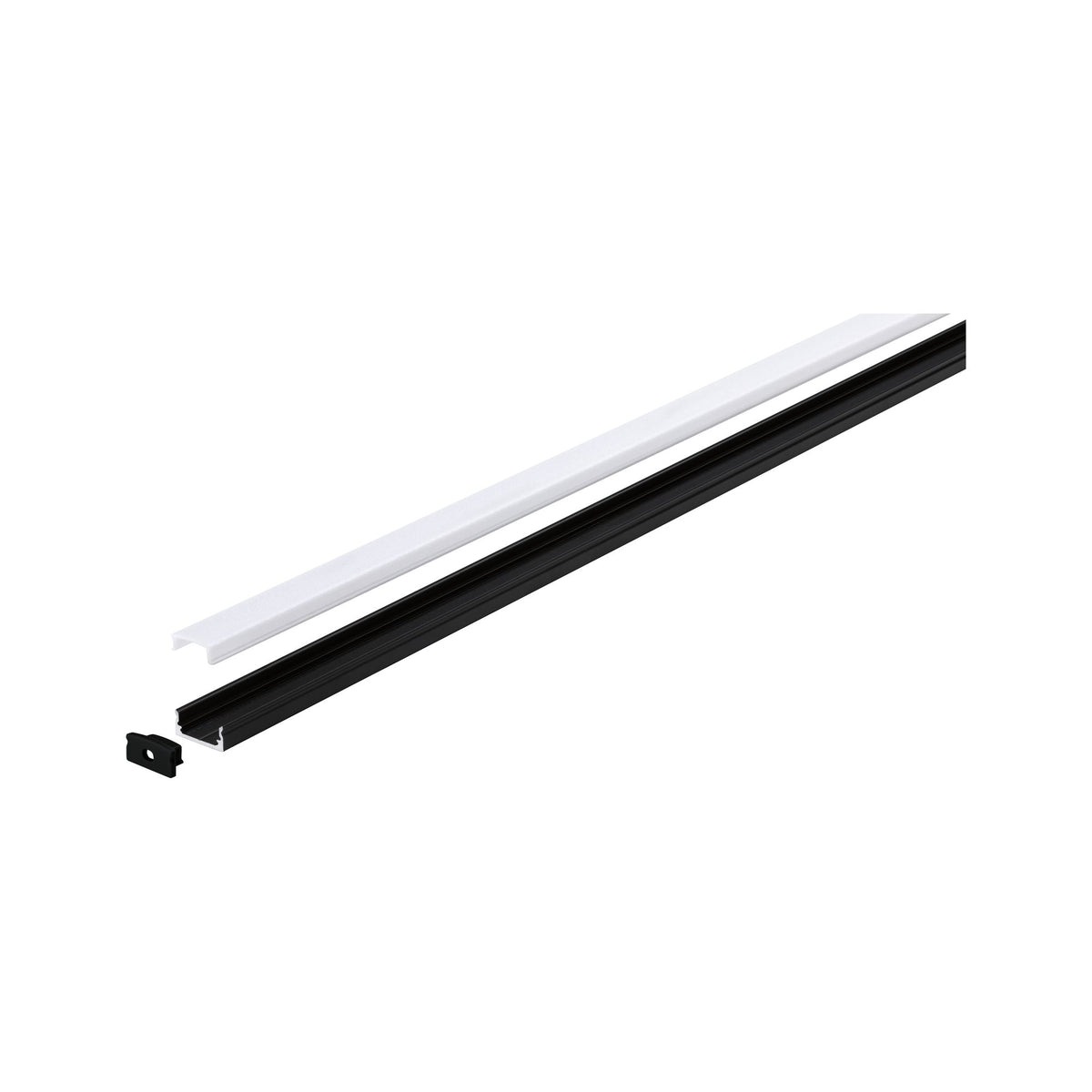 Paulmann Base Profil mit weißem Diffusor 1m schwarz eloxiert/weiß Alu/Kunststoff
