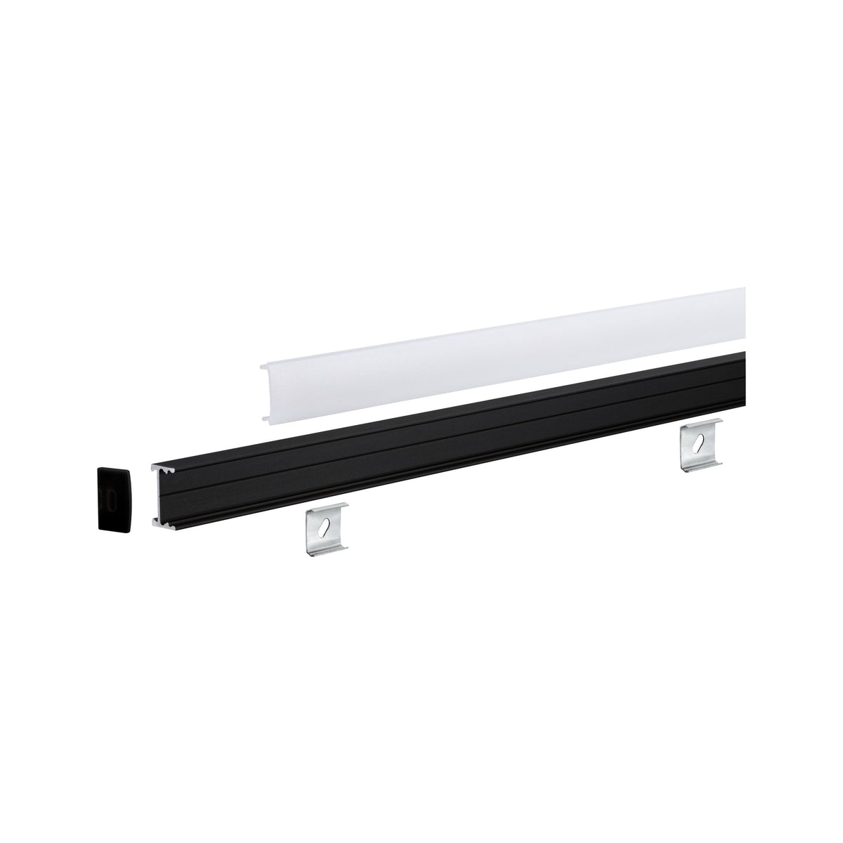 Paulmann Square Profil mit weißem Diffusor 1m schwarz eloxiert/weiß Alu/Kunststoff
