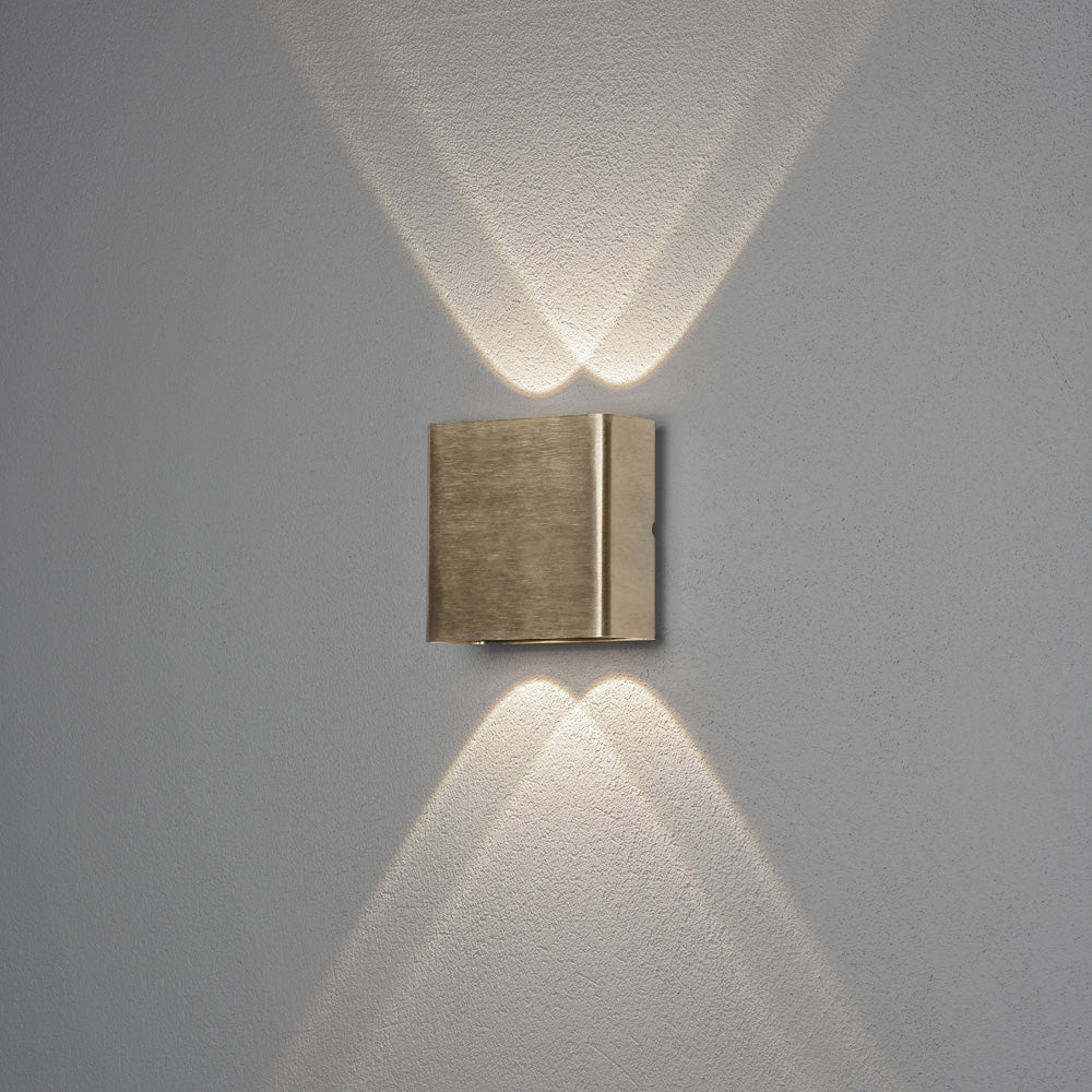 Konstsmide Chieri 2x2 LED Wandleuchte messing