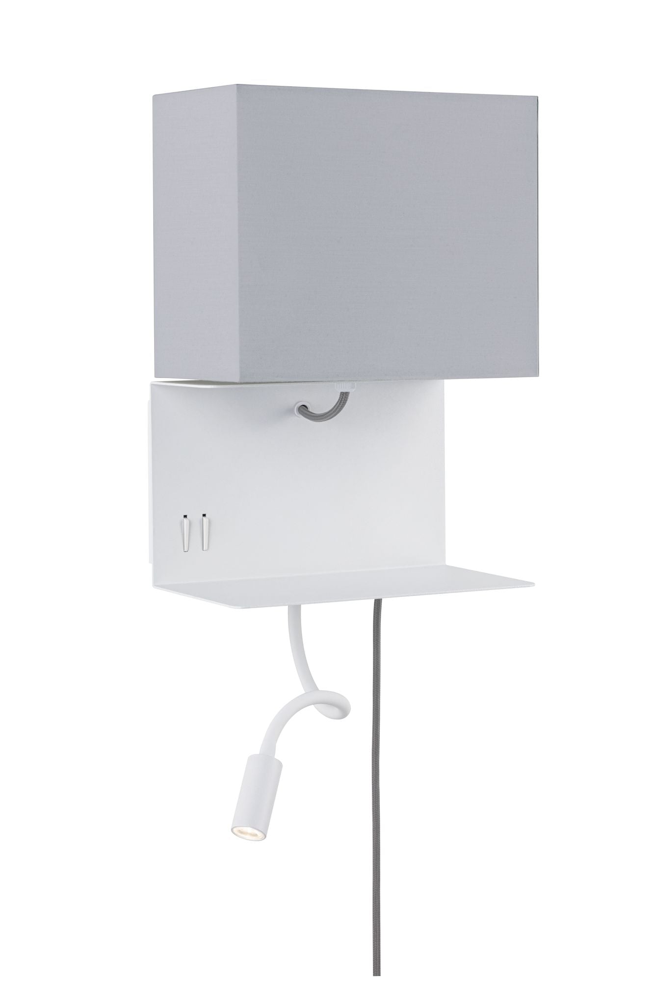 Paulmann Wandleuchte mit Ablage Merani E27 max. 40W/2,5W Beige/Weiß, Stoff/Metall