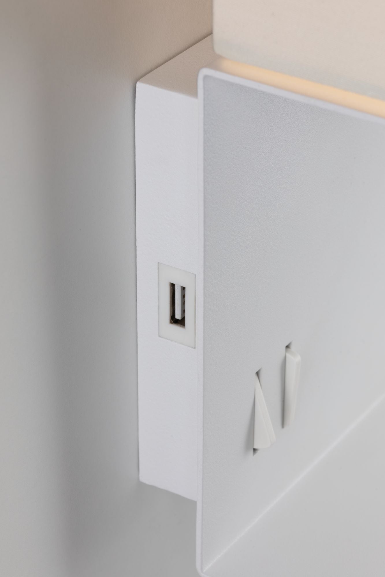 Paulmann Wandleuchte mit Ablage Merani E27 max. 40W/2,5W Beige/Weiß, Stoff/Metall