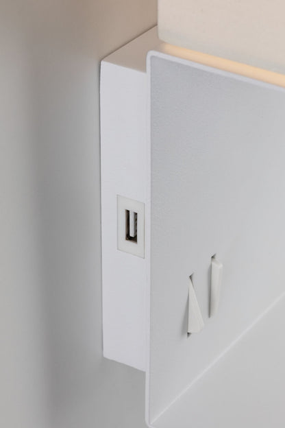 Paulmann Wandleuchte mit Ablage Merani E27 max. 40W/2,5W Beige/Weiß, Stoff/Metall