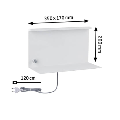 Paulmann LED Wandleuchte mit Ablage Jarina 4,5 W Weiß/Metall