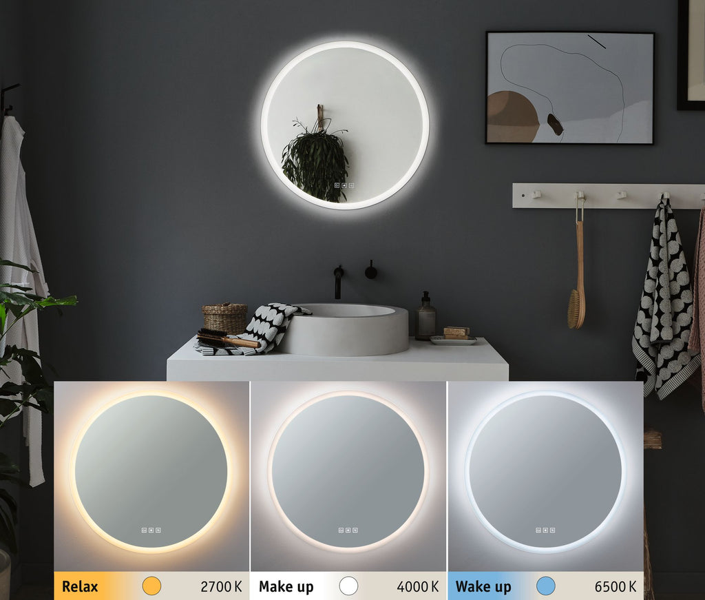 Paulmann WallCeiling HomeSpa Mirra rund IP44 LED WhiteSwitch 21W 600mm Spi/Ws 230V Met/Ac