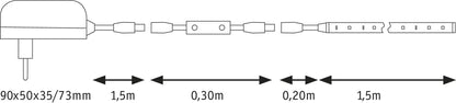 Paulmann SimpLED Power Strip Set 1,5m Warmweiß 17W beschichtet