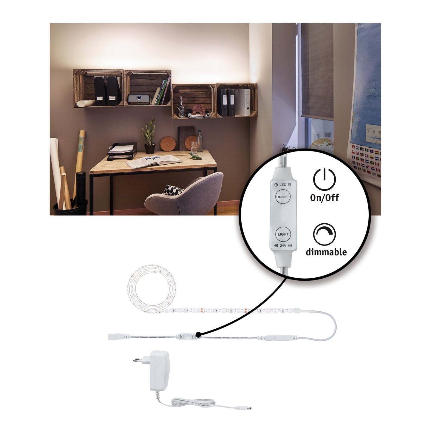 Paulmann SimpLED Power Strip Set 1,5m Neutralweiß 17W beschichtet