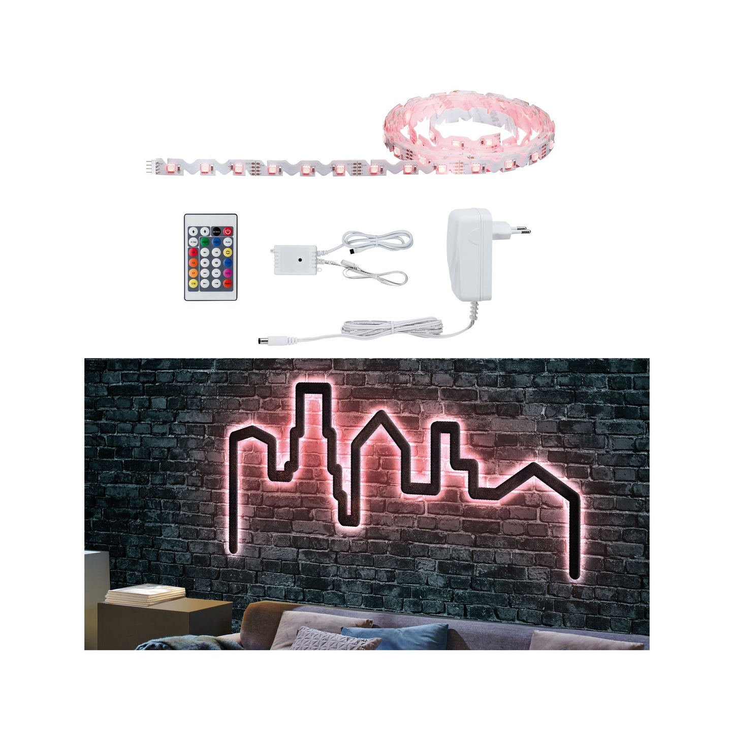 Paulmann Function FlexLED 3D Set 3m RGB 19W 230V/12V 24VA Weiß