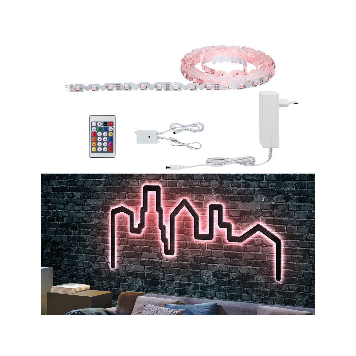 Paulmann Function FlexLED 3D Set 5m RGB 26W 230V/12V 36VA Weiß