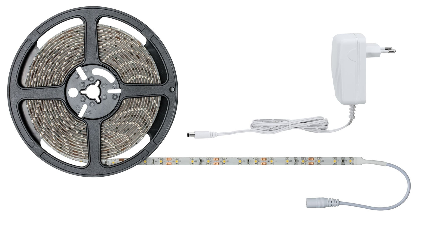 Paulmann FN SimpLED Strip Set 5m Warmweiß 17W 230/12V DC Weiß Metall Kst