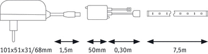Paulmann FN SimpLED Strip Set 7,5m RGB 26W 230/12V DC Weiß Metall Kst
