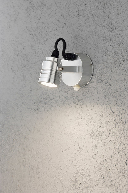 Konstsmide Wandleuchte/Strahler Monza silber, mit Sensor