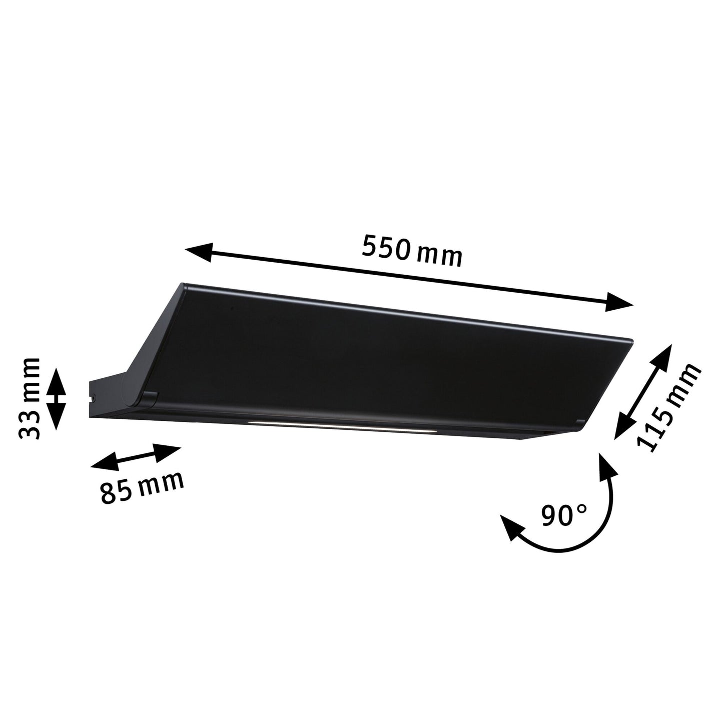 Paulmann LED Wandleuchte Ranva 3-Step-Dim    2700K 1.400lm / 210lm 230V 13 / 1x2W dimmbar Schwarz matt