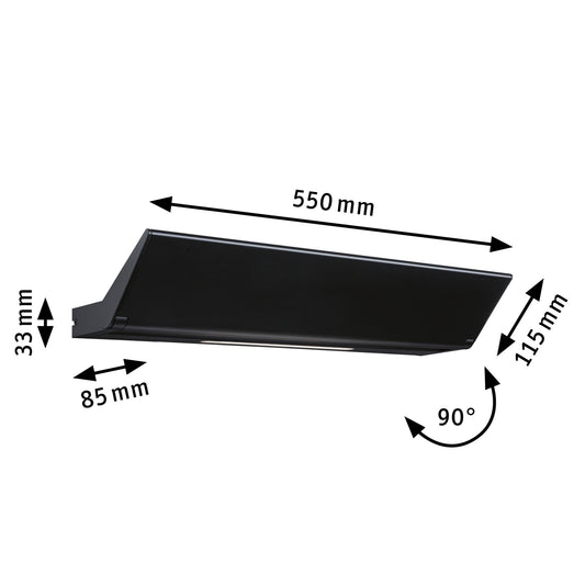 Paulmann LED Wandleuchte Ranva 3-Step-Dim    2700K 1.400lm / 210lm 230V 13 / 1x2W dimmbar Schwarz matt