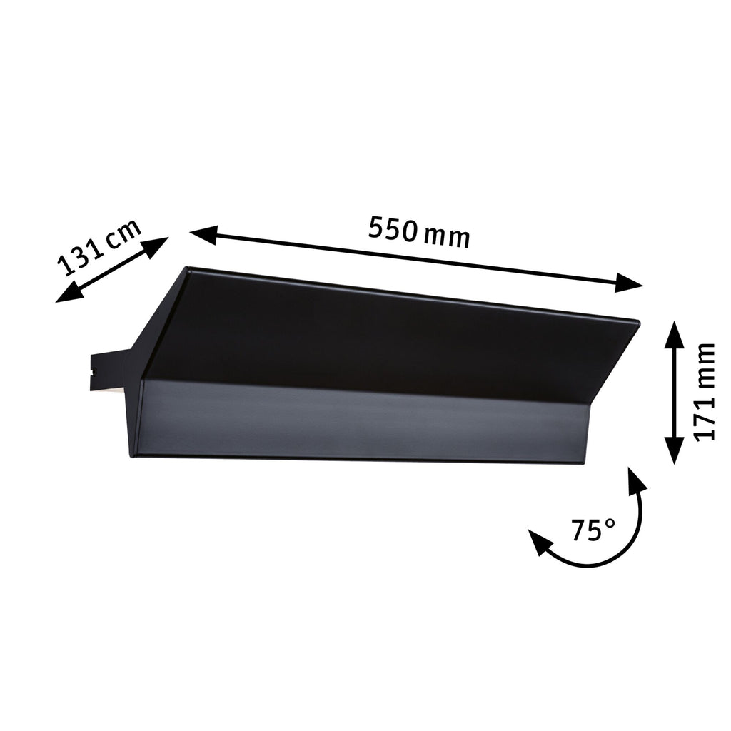Paulmann LED Wandleuchte Stine 3-Step-Dim    2700K 1.400lm / 410lm 230V 13 / 1x4W dimmbar Schwarz matt