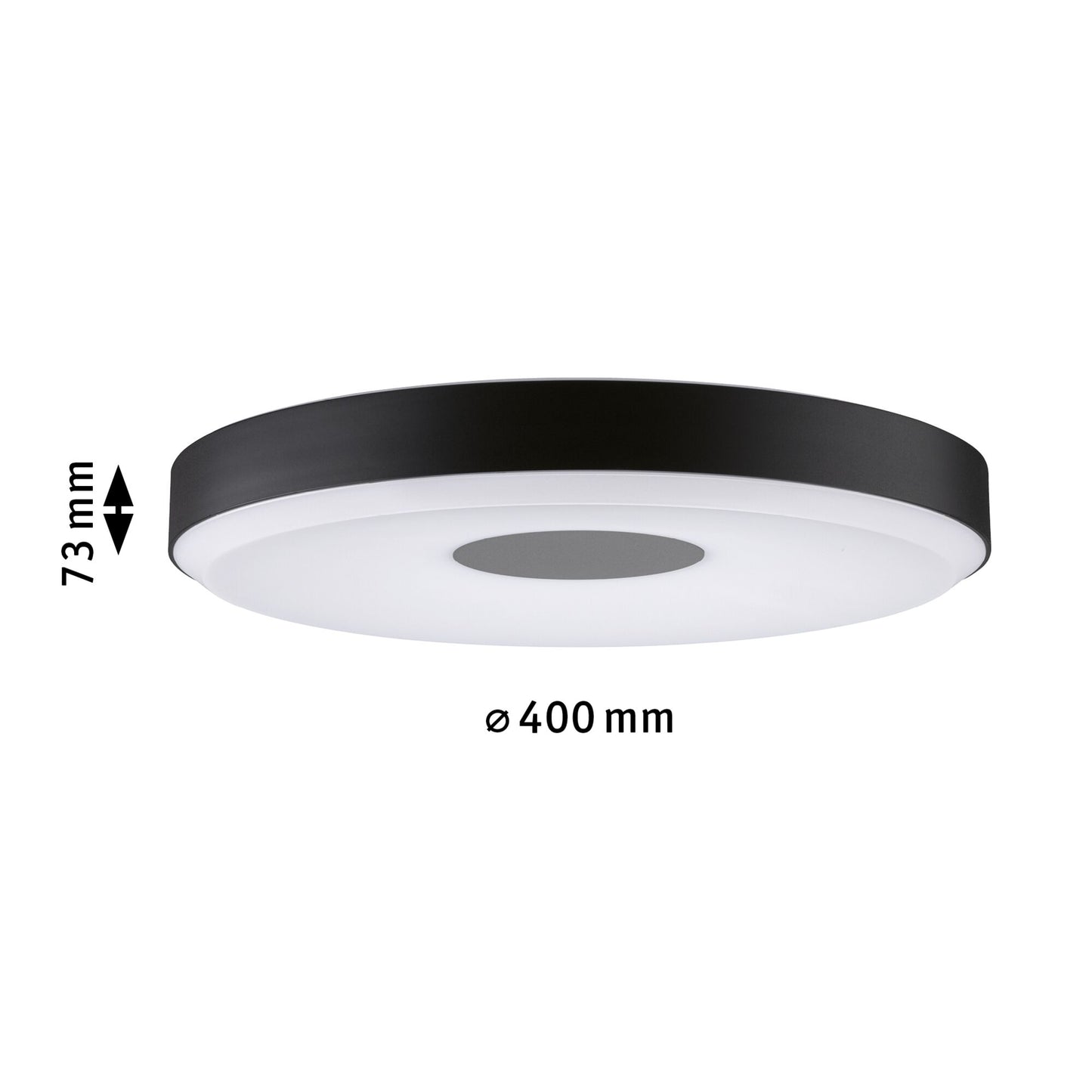 Paulmann LED Deckenleuchte Puric Pane 2700K 2x1600lm 230V 2x23W  Schwarz,Grau