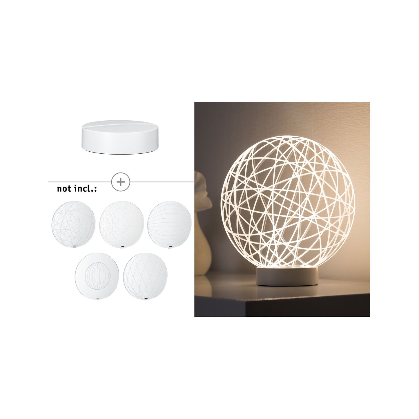 Paulmann 3D Tischleuchte Basic LED 1x3W Weiß ,matt 230 V Alu