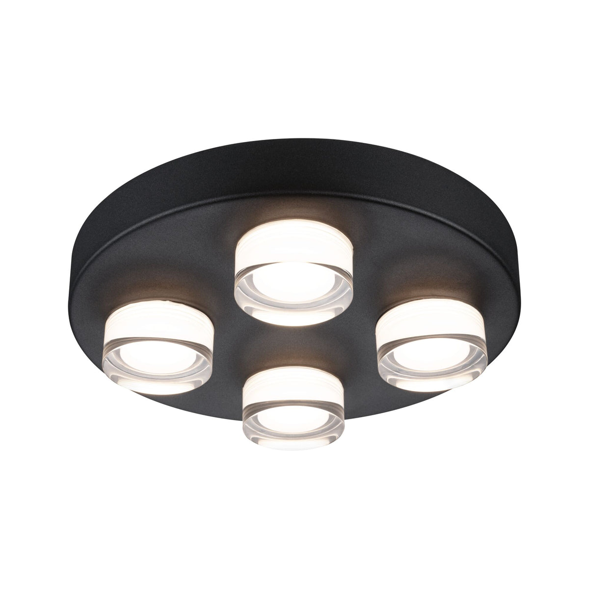 Paulmann Selection Bathroom Wand-/Deckenleuchte Kame IP44  3000K 4x2000lm 230V 4x4,2W  Signalschwarz