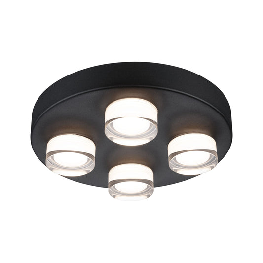Paulmann Selection Bathroom Wand-/Deckenleuchte Kame IP44  3000K 4x2000lm 230V 4x4,2W  Signalschwarz