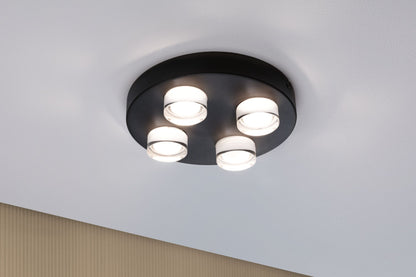 Paulmann Selection Bathroom Wand-/Deckenleuchte Kame IP44  3000K 4x2000lm 230V 4x4,2W  Signalschwarz