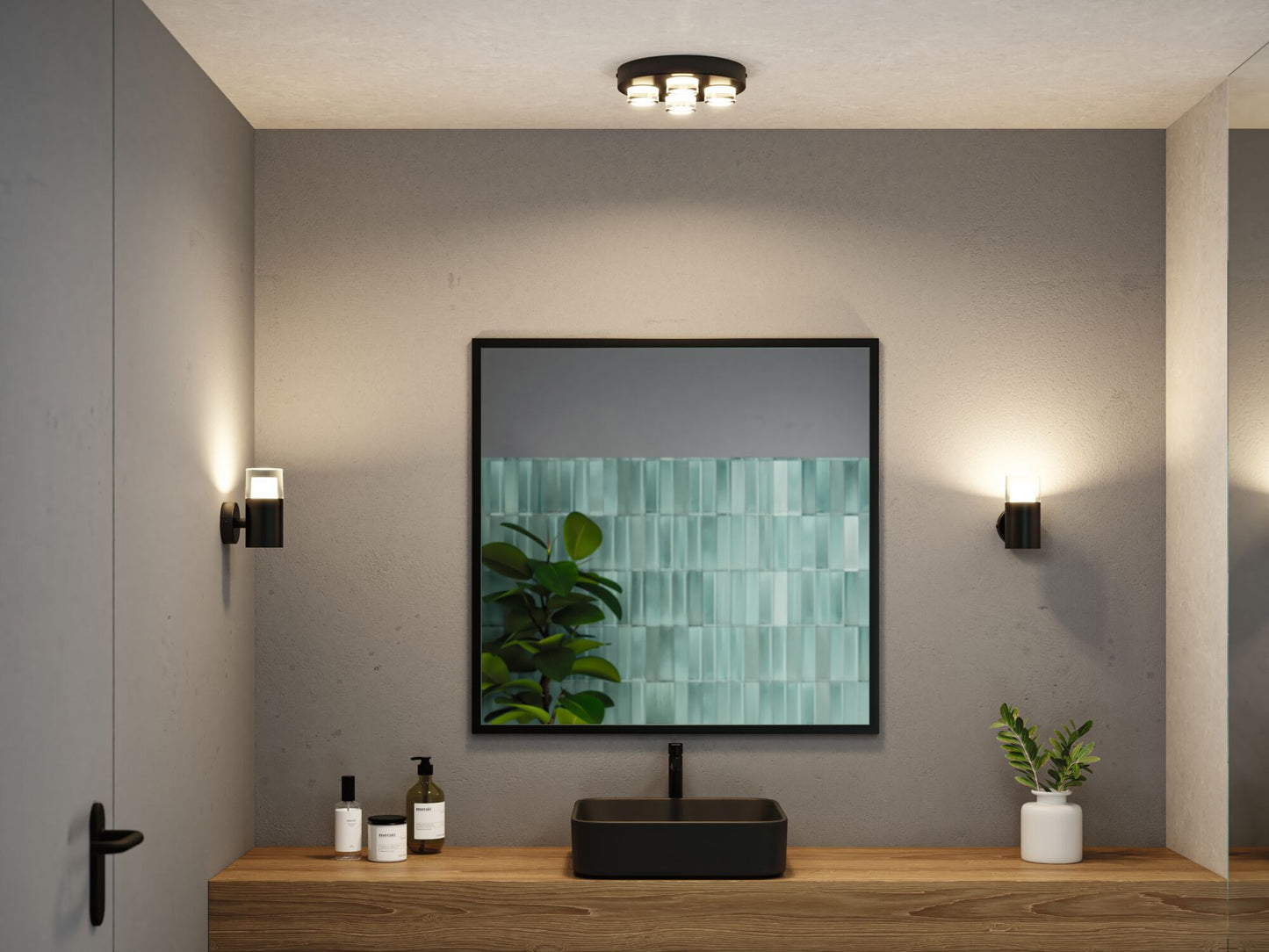 Paulmann Selection Bathroom Wandleuchte Kame IP44  3000K 320lm 230V 5W  Signalschwarz