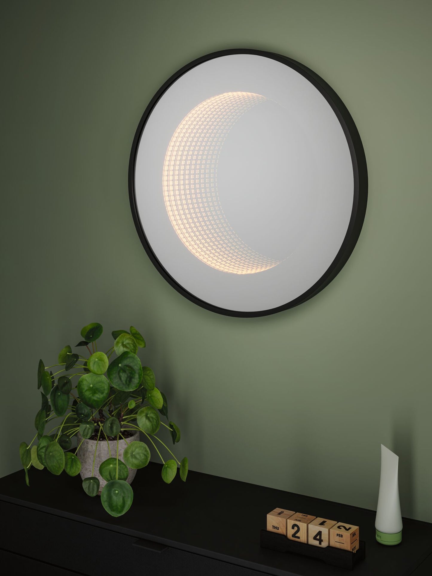 Paulmann LED Leuchtspiegel Miro IP44  Tunable White 70lm 230V 11,5W  Spiegel#Schwarz matt