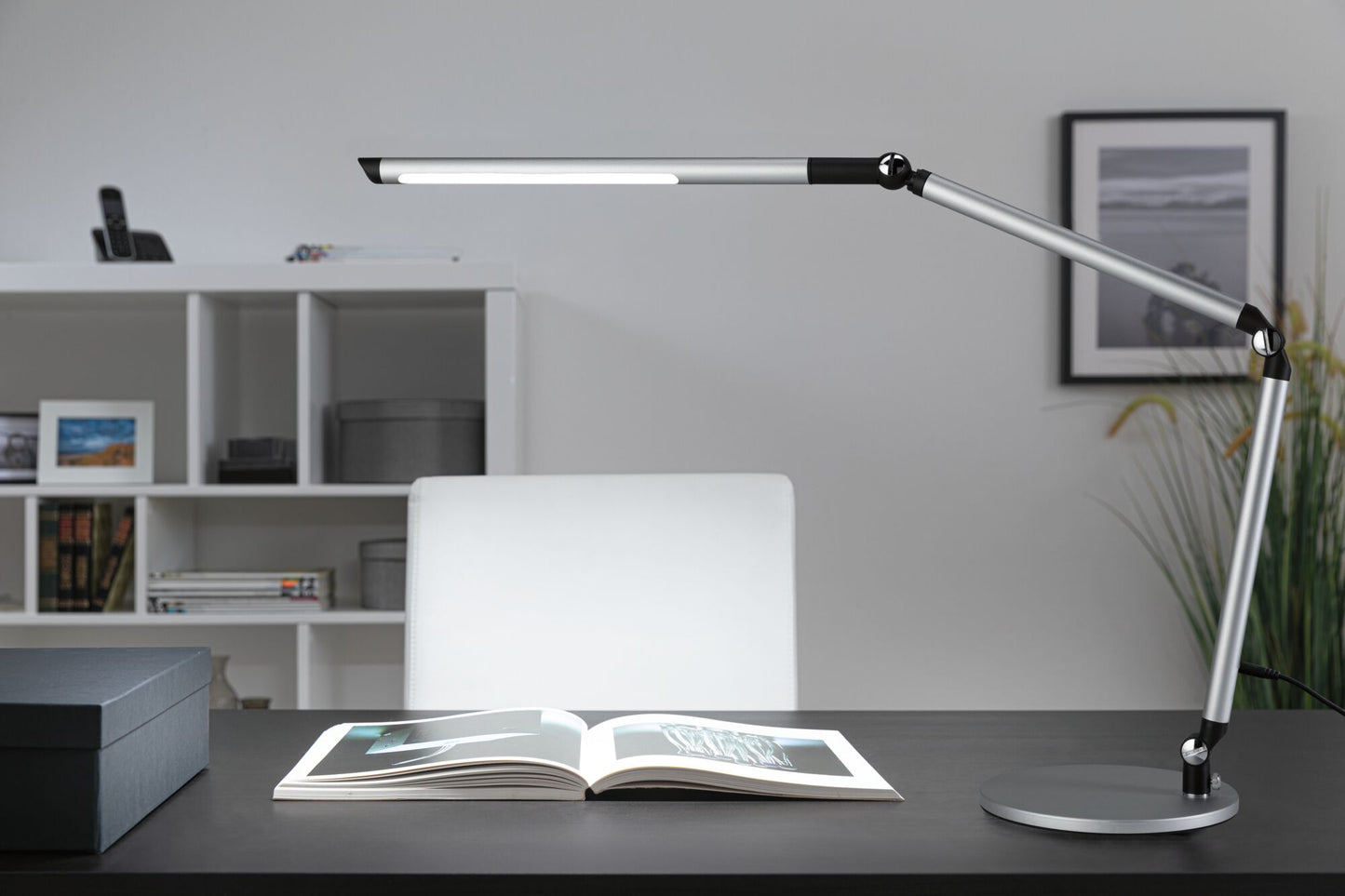 Paulmann LED Schreibtischleuchte FlexBar 3-Step-Dim   White Switch 700lm 9,5W Silber matt