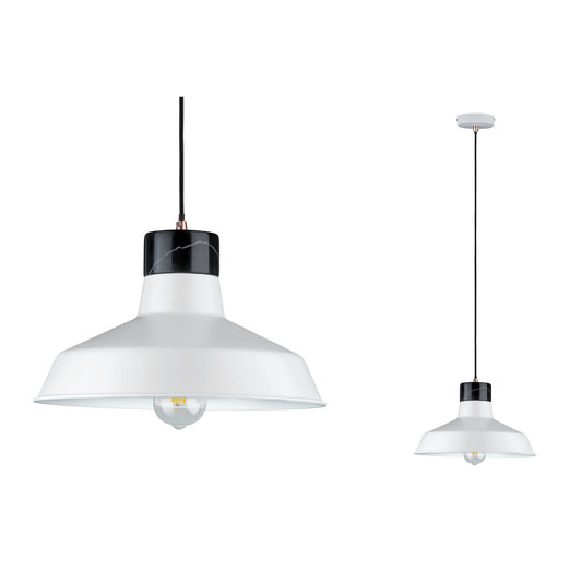 Paulmann Neordic Disa Pendelleuchte max.1x20W E27 Weiß matt/Schwarz 230V Metall/Marmor