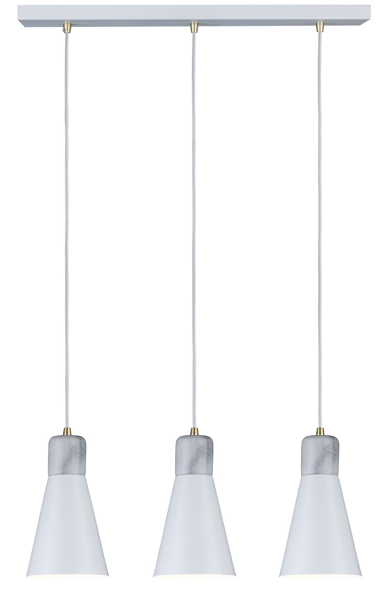 Paulmann Neordic Ivar Pendelleuchte max 3x20W E27 Weiß matt 230V Metall/Marmor  