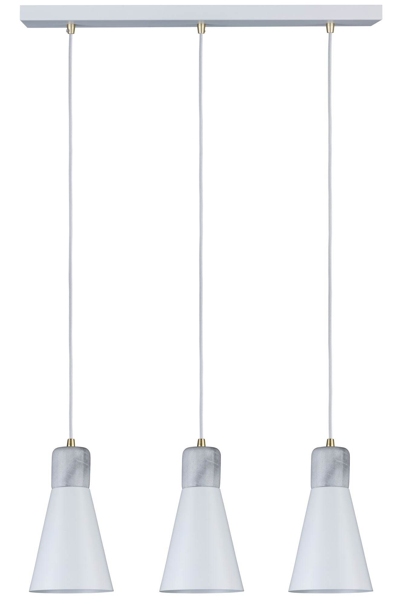 Paulmann Neordic Ivar Pendelleuchte max 3x20W E27 Weiß matt 230V Metall/Marmor  