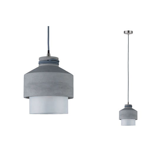 Paulmann Neordic Helin Pendelleuchte max.1x20W E27 Grau/Satin 230V Beton/Glas  