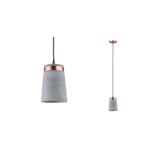 Paulmann Neordic Stig Pendelleuchte max.1x20W E27 Grau/Kupfer matt 230V Beton/Metall