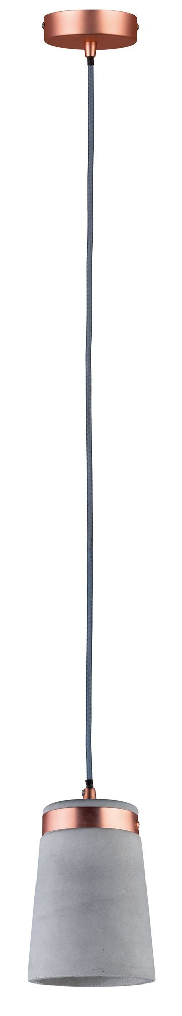 Paulmann Neordic Stig Pendelleuchte max.1x20W E27 Grau/Kupfer matt 230V Beton/Metall