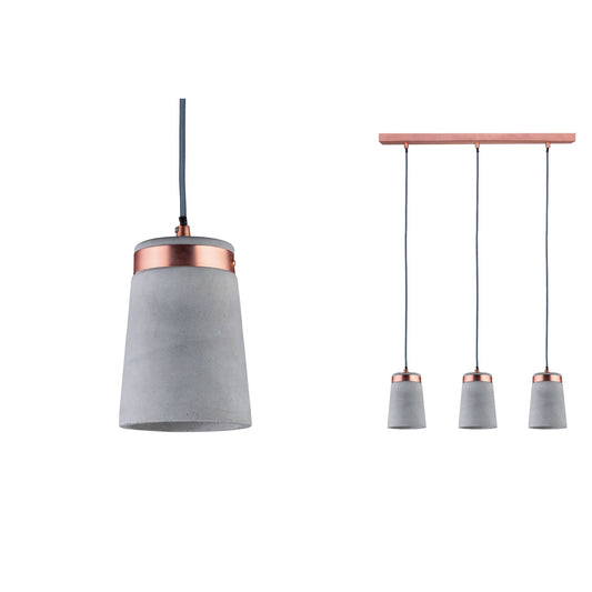Paulmann Neordic Stig Pendelleuchte max.3x20W E27 Grau/Kupfer matt 230V Beton/Metall