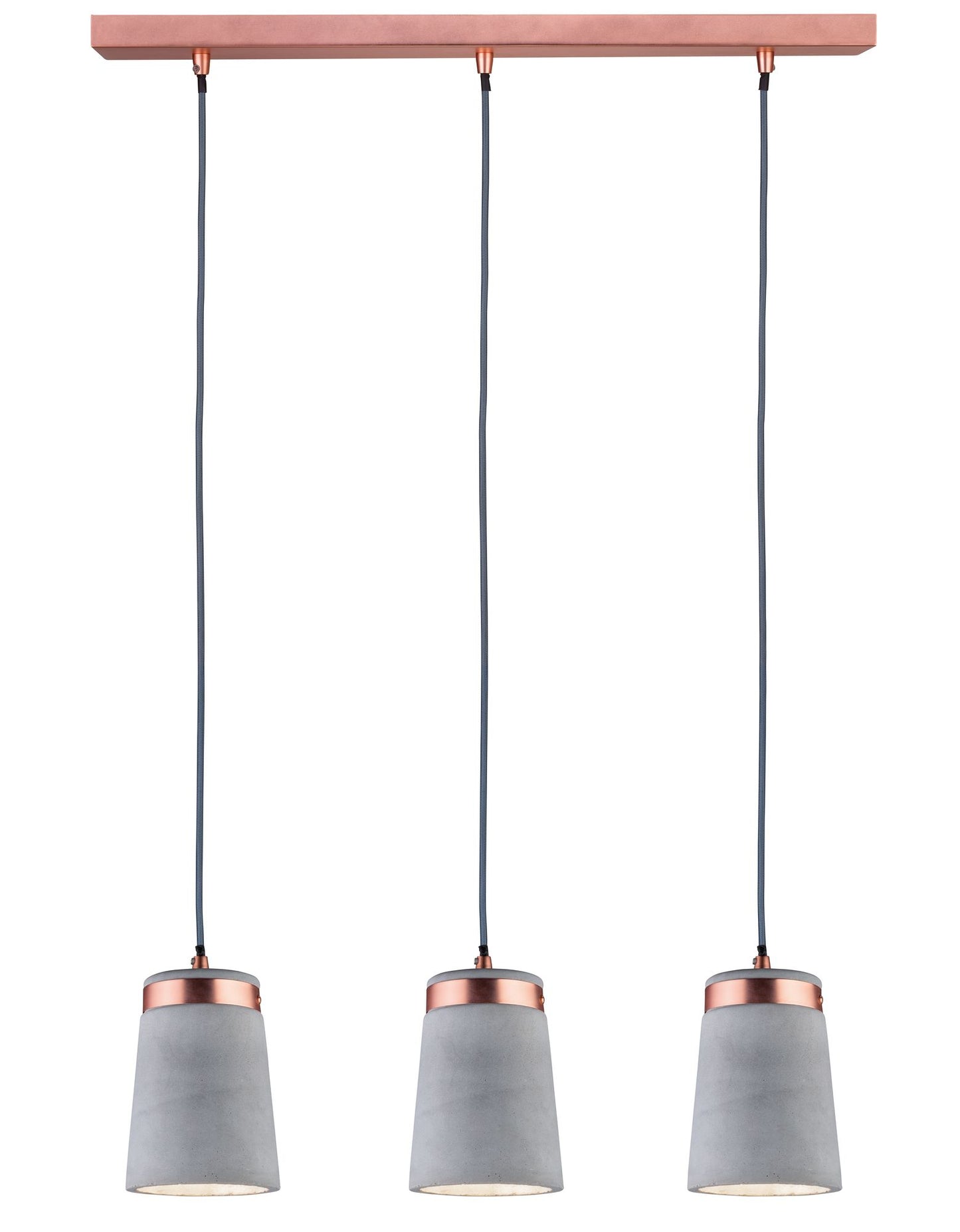 Paulmann Neordic Stig Pendelleuchte max.3x20W E27 Grau/Kupfer matt 230V Beton/Metall