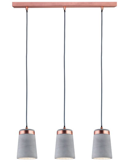 Paulmann Neordic Stig Pendelleuchte max.3x20W E27 Grau/Kupfer matt 230V Beton/Metall