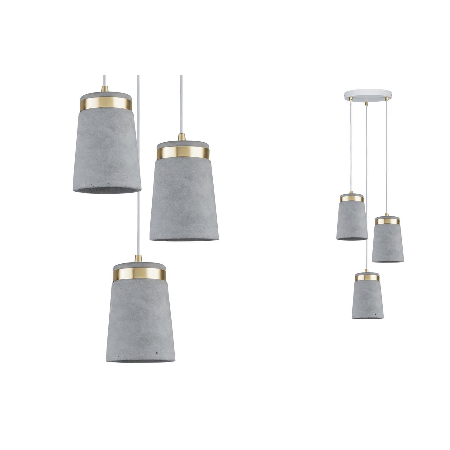 Paulmann Neordic Norell Pendelleuchte max.3x20W E27 Grau/Weiß m/Gold m 230V Beton/Metall