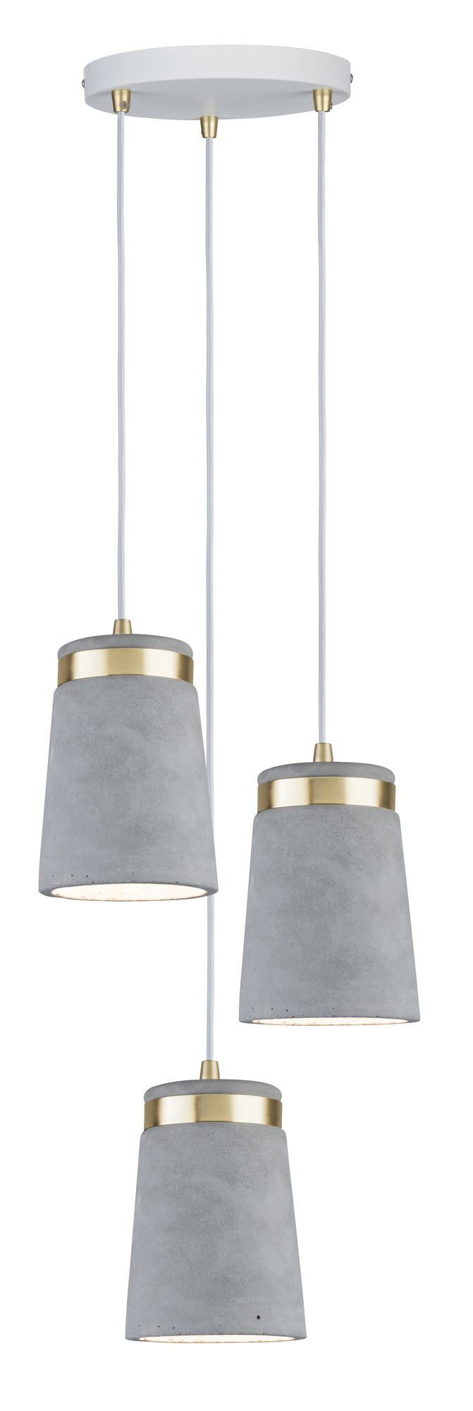 Paulmann Neordic Norell Pendelleuchte max.3x20W E27 Grau/Weiß m/Gold m 230V Beton/Metall