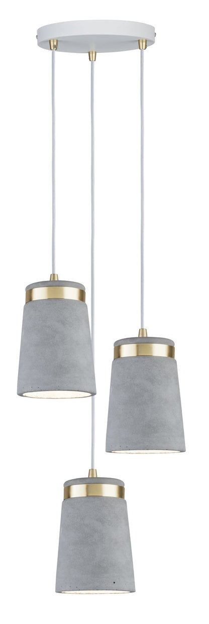 Paulmann Neordic Norell Pendelleuchte max.3x20W E27 Grau/Weiß m/Gold m 230V Beton/Metall