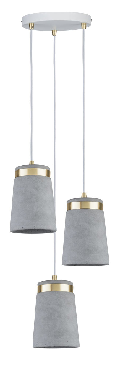 Paulmann Neordic Norell Pendelleuchte max.3x20W E27 Grau/Weiß m/Gold m 230V Beton/Metall