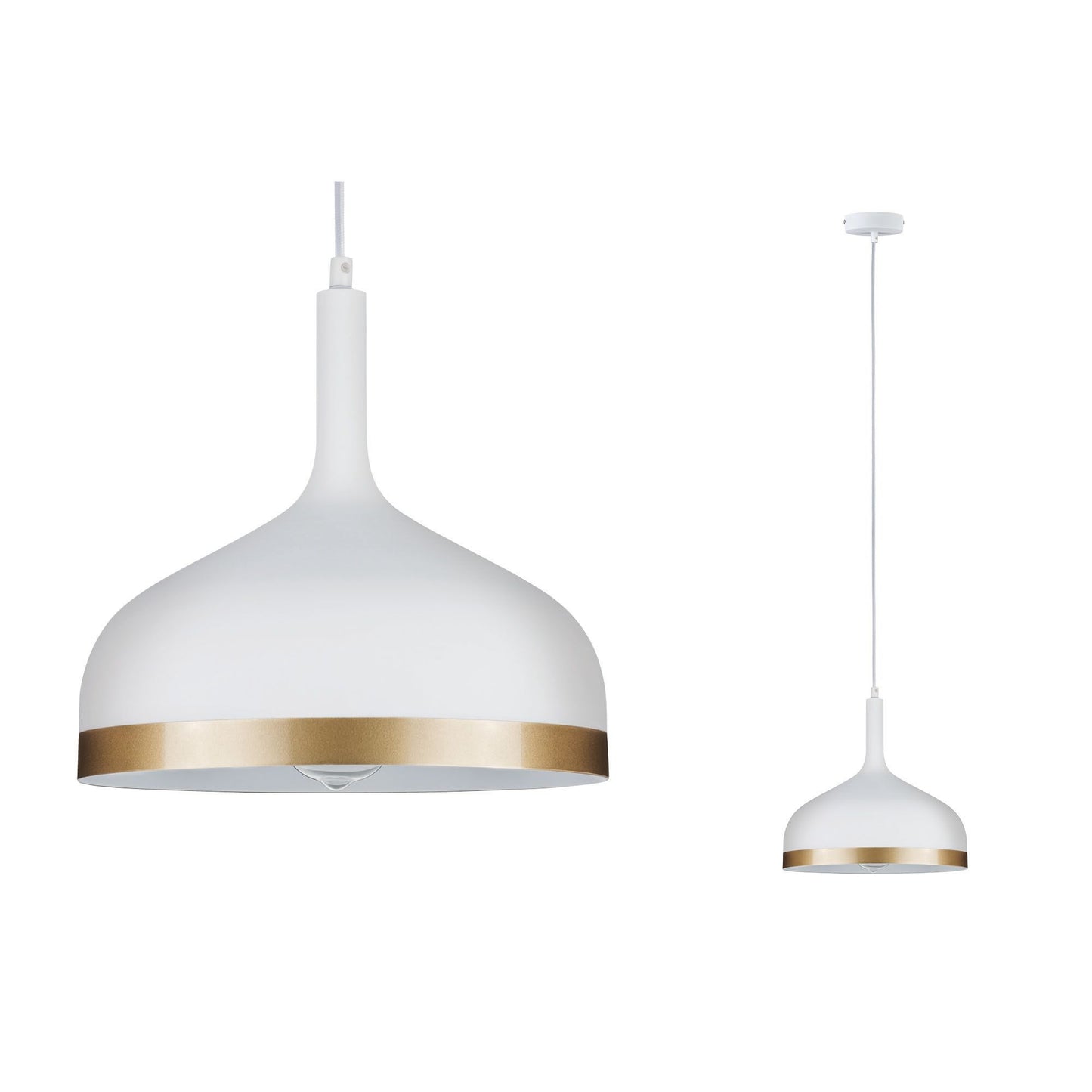 Paulmann Neordic Embla Pendelleuchte max.1x20W E27 Weiß matt/Gold 230V Metall  
