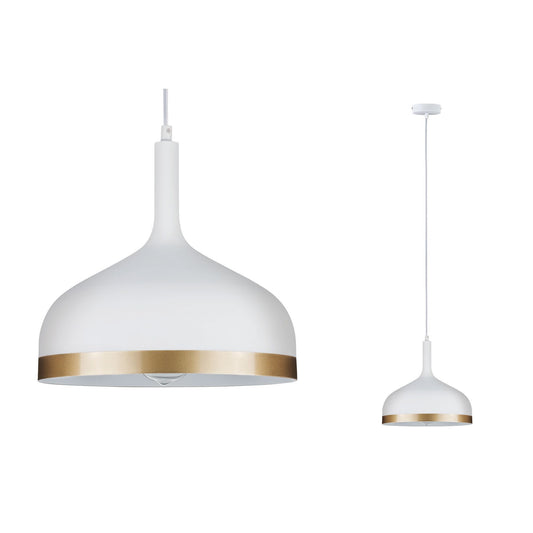 Paulmann Neordic Embla Pendelleuchte max.1x20W E27 Weiß matt/Gold 230V Metall  